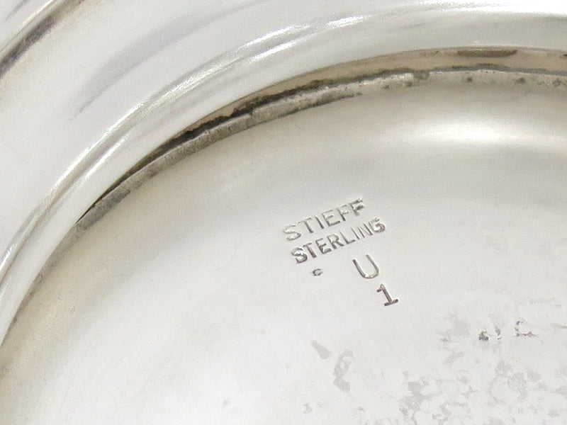 9.75 in - Sterling Silver Stieff Vintage Floral Repousse Footed Serving Bowl