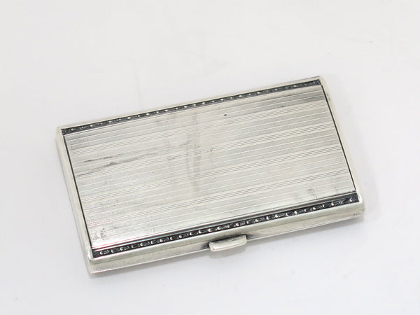 3 3/8 in - 935 Silver Gilt Interior Vintage American Striped Cigarette Case