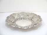 9 3/8 in Sterling Silver Tiffany Antique 1870-1891 Floral Repousse Serving Plate