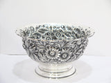 9.75 in - Sterling Silver Stieff Vintage Floral Repousse Footed Serving Bowl