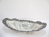 13" Sterling Silver Woodside Sterling Co Antique Rose Repousse Oval Serving Bowl