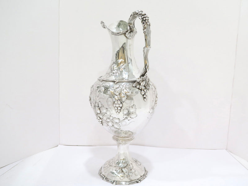 17 in - Sterling Silver Tiffany & Co. Antique 1854-1870 Grapevine Motif Pitcher