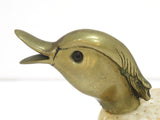 Pair of Murano Glass Brass Vintage Ducks