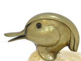 Pair of Murano Glass Brass Vintage Ducks