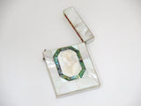 3.5" Bone Mother of Pearl Antique European Greek Ancient Warrior Cameo Card Case