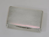 3.25 in - Sterling Silver Gilt Interior Vintage 1947 English Guilloche Snuff Box