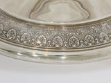 9" Sterling Silver Gilt Int. Dominick & Haff Antique Floral Repousse Footed Bowl