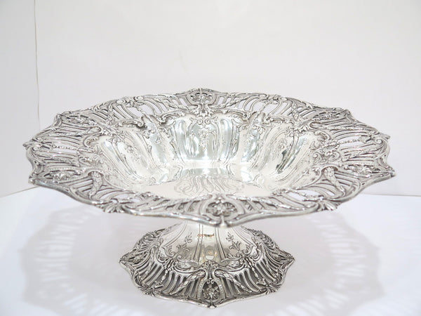 14.5 in Sterling Silver Bailey, Banks & Biddle Antique Garland Motif Footed Bowl