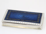 3.5 in - 900 Silver Blue Enamel Guilloche Antique Austrian Cigarette Case