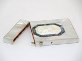 3.5" Bone Mother of Pearl Antique European Greek Ancient Warrior Cameo Card Case