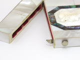 3.5" Bone Mother of Pearl Antique European Greek Ancient Warrior Cameo Card Case