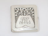 3 5/8 in European Silver Antique German c. 1904 Apple Tree Motif Cigarette Case