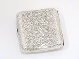 3 3/8 in - Sterling Silver Antique English 1894 Floral Motif Cigarette Case