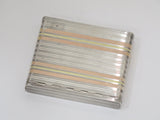 3.5 in - Sterling Silver 14K Gold Vintage American Spring-Opened Cigarette Case