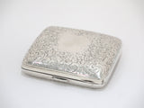 3 3/8 in - Sterling Silver Antique English 1894 Floral Motif Cigarette Case