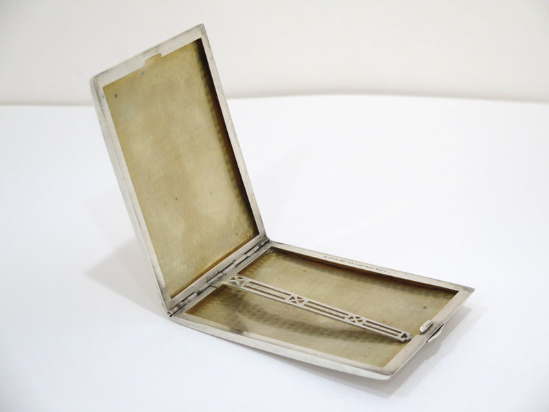 4.25 in Sterling Silver 14K Gold Watrous Mfg. Co. Antique Striped Cigarette Case