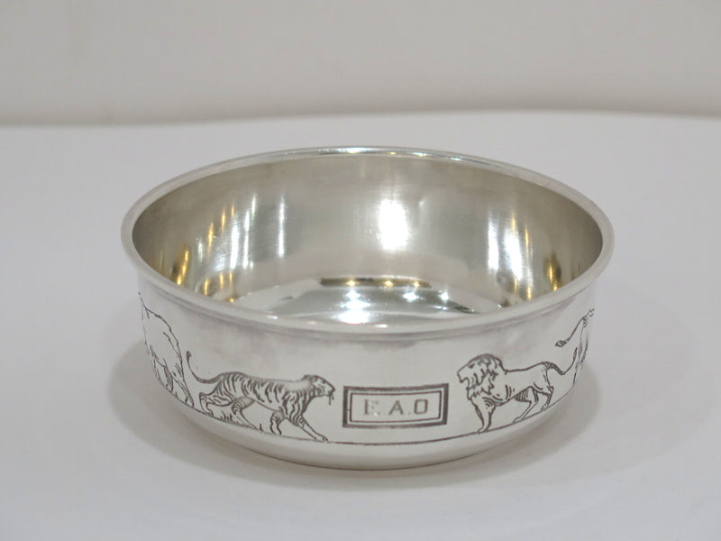 Sterling Silver International Sterling Antique Child's Bowl & Plate w/ Animals