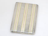 4 5/8 in - Sterling Silver 14K Gold Tiffany & Co. Antique Striped Cigarette Case