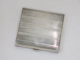 3 in - 900 Silver Vintage German Curved Striped Cigarette Case