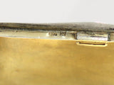 3 3/8 in - 900 Silver Gilt Interior Vintage German Curved Striped Cigarette Case