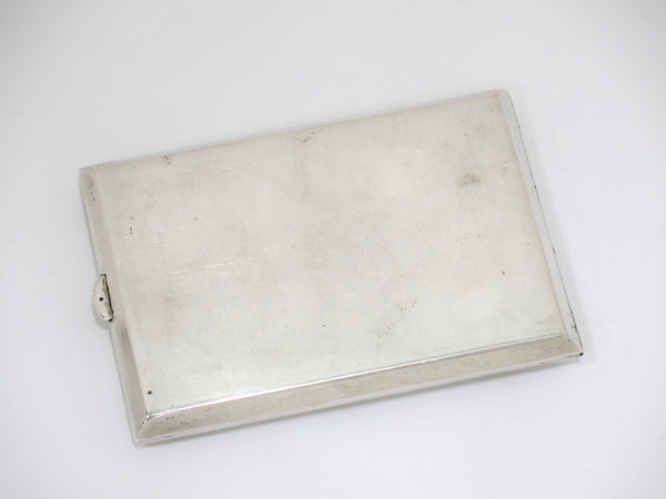 4.5 in - Sterling Silver Antique Italian Rose Motif Striped Cigarette Case