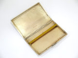 5 in Sterling Silver Gilt Interior Vintage English 1943 Guilloche Cigarette Case