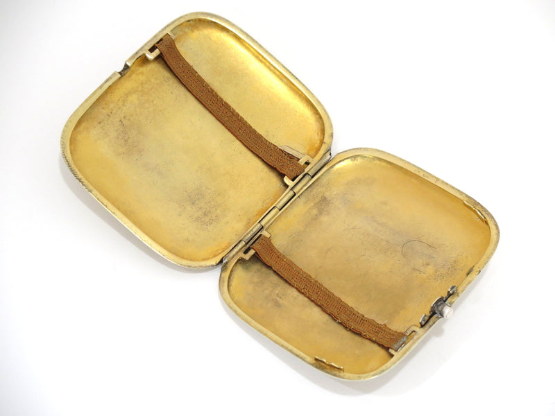 3.5 in - European Silver Gilt Antique German Coat of Arms Cigarette Case