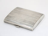 3 in - 900 Silver Vintage German Curved Striped Cigarette Case