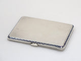 3 3/8 in - Sterling Silver Vintage London Import Mark Greek Key Cigarette Case