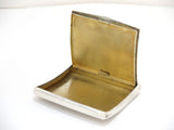 3 3/8 in - 900 Silver Gilt Interior Vintage German Curved Striped Cigarette Case