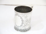 3.25 in - Sterling Silver Antique American Floral Motif Baby Cup