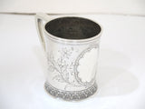 3.25 in - Sterling Silver Antique American Floral Motif Baby Cup