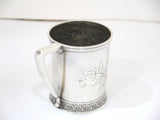 3.25 in - Sterling Silver Antique American Floral Motif Baby Cup