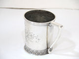 3.25 in - Sterling Silver Antique American Floral Motif Baby Cup