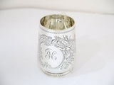 3 in - Sterling Silver Gibson, Belfast Antique 1899 Floral Child's Cup