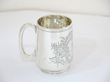 3 in - Sterling Silver Gibson, Belfast Antique 1899 Floral Child's Cup