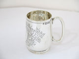 3 in - Sterling Silver Gibson, Belfast Antique 1899 Floral Child's Cup