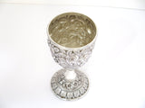 6 5/8 in - Sterling Silver Schofield Antique Floral Repousse Goblet