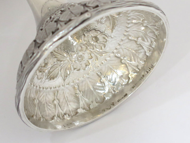6 5/8 in - Sterling Silver Schofield Antique Floral Repousse Goblet