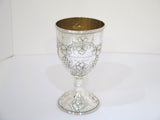 6 in Sterling Silver Gilt Interior Gorham Antique c. 1914 Grapevine Motif Goblet