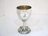5 5/8 in Sterling Silver Savage & Lyman Antique Canadian Water Lily Motif Goblet