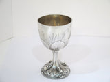 5 5/8 in Sterling Silver Savage & Lyman Antique Canadian Water Lily Motif Goblet