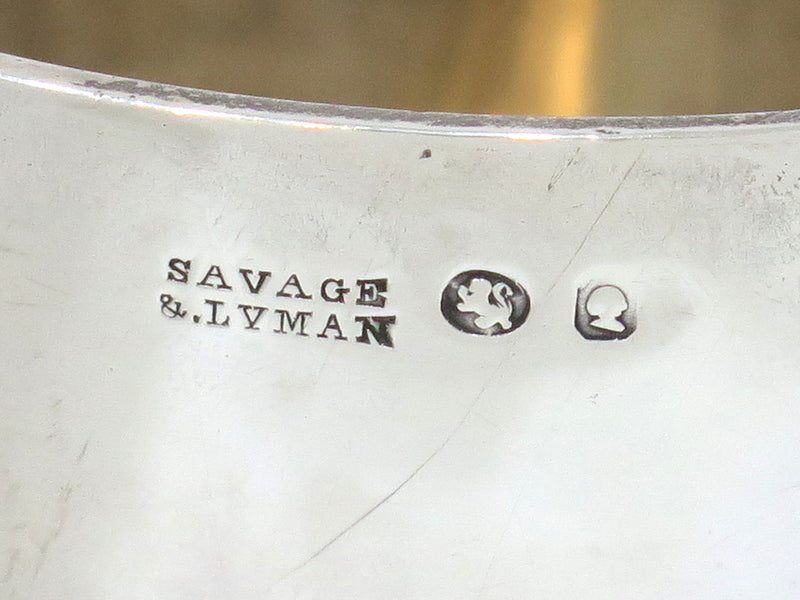 5 5/8 in Sterling Silver Savage & Lyman Antique Canadian Water Lily Motif Goblet