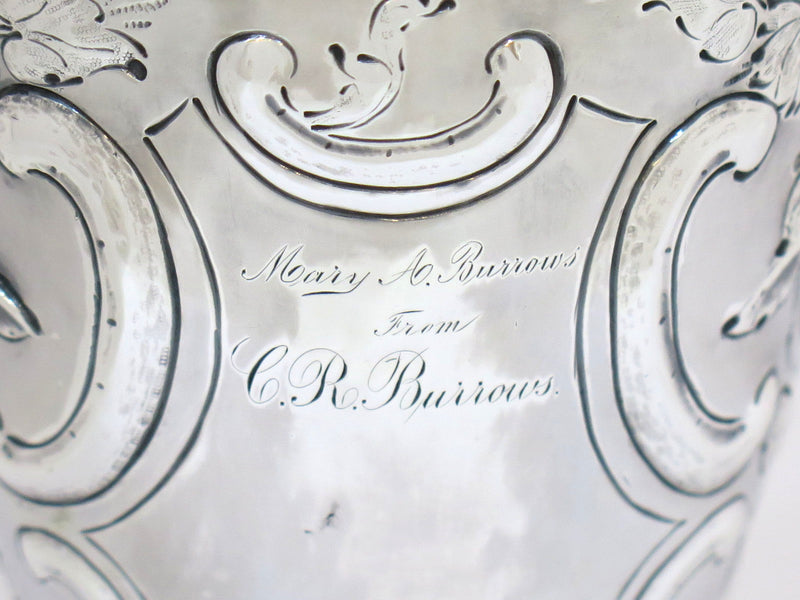 6.25 in - Coin Silver William Gale & Son, New York Antique 1853-66 Floral Goblet