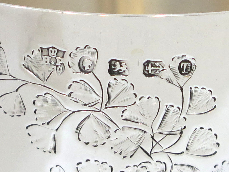6 in - Sterling Silver Antique English 1868 Foliate Motifs Goblet