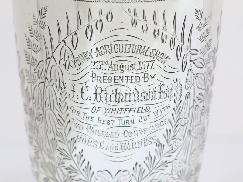 7 3/8 in - Sterling Silver Antique English 1857-58 Floral Motif Goblet
