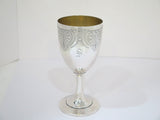 6 7/8 in Coin Silver Gilt Interior Peter L. Krider Antique Greek Revival Goblet