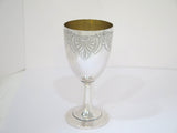 6 7/8 in Coin Silver Gilt Interior Peter L. Krider Antique Greek Revival Goblet