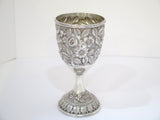 6 5/8 in - Sterling Silver Schofield Antique Floral Repousse Goblet