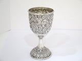 6 5/8 in - Sterling Silver Schofield Antique Floral Repousse Goblet